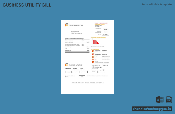 USA Texas Frontier Utilities Beispielrechnung für Geschäftskunden (Vorschau)